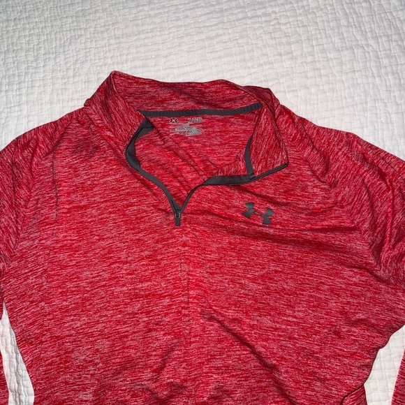 Under Armour Crimson Heathered Quarter-Zip Top - Picture 2 of 4